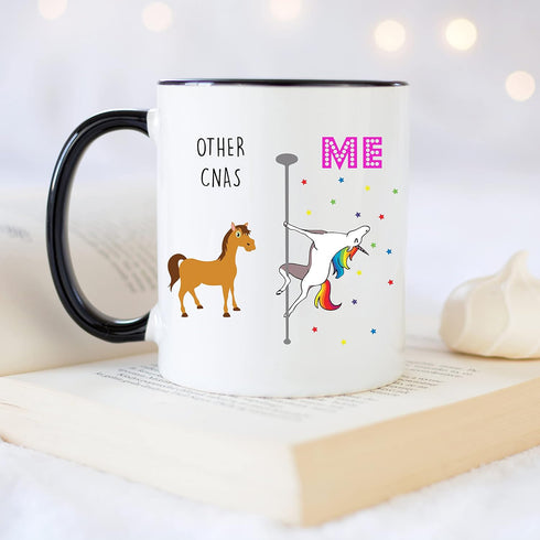 YouNique Designs CNA Mug, 11 Ounces, White, Unicorn Mug, Certified Nursing Assistant Gifts for Women, CNA Week Gifts (Black Handle)...