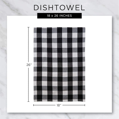 DII Recycled Cotton Kitchen Collection Dishtowel Set, 18x26, Black, 6 Piece...