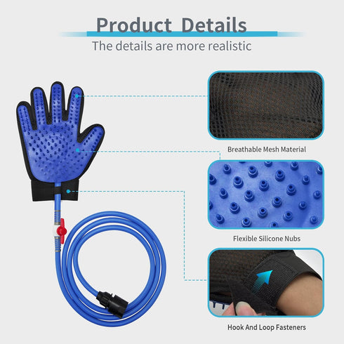 All-in-One Dog Grooming Bath Tool: Shower Scrubber, Dog Washing Gloves, Perfect for Cat and Dog Grooming, Pet Store Essential, Brush Glove & Hose ...