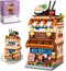 Japanese Street View Ramen Shop Building Blocks Set, Japanese Theme Store Simulation Architecture Creative Model, Mini Bricks Construction Buildin...
