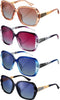 Weewooday 4 Pairs Oversized Sunglasses Women Sparkling Frame Ladies Sunglasses Polarized Square Sunglasses...