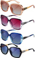 Weewooday 4 Pairs Oversized Sunglasses Women Sparkling Frame Ladies Sunglasses Polarized Square Sunglasses...