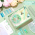 Mini Office Supplies, Turquoise Green School Supplies with Sticky Notes,Mini Stapler,Tape Dispenser,Hole Punch,Staple Remover,Staples,Clips,Scisso...