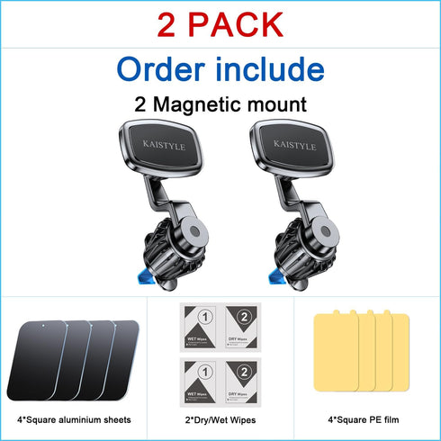 ?2-PACK? Magnetic Phone holder for Car Vent,?Upgraded Clip?car vent magnetic phone mount, ?Strong Magnet ?? 360° Rotation ?Magnetic Air Vent Phone...