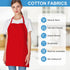 2 Pack 3 Pockets 100% Cotton Adjustable Bib Apron Chef Kitchen Cooking Aprons for Women Men, Red...