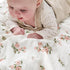 Muslin Baby Blankets for Girls Super Soft Nursery Minky Blankets with Breathable Muslin Cotton Front and 3D Touch Dotted Fleece Backing, Pink Flor...