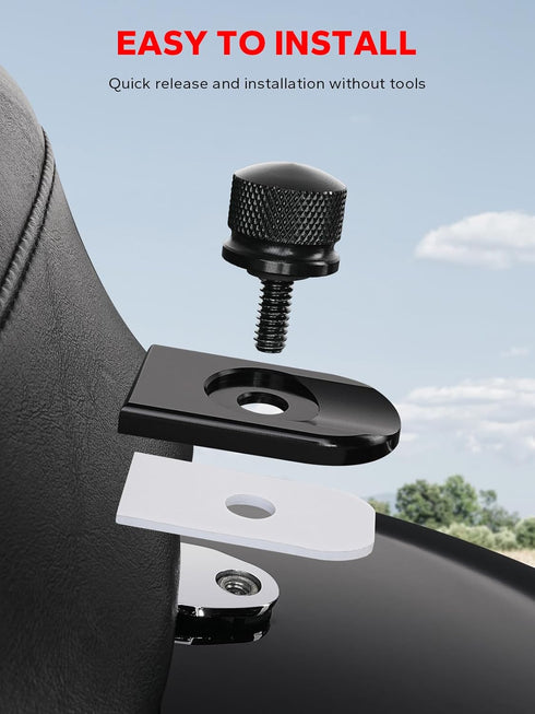 Amazicha Black Seat Bolt Tab Screw Mount Knob Cover Fit for Harley Touring 1996-2024...
