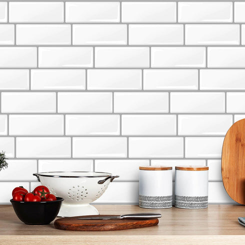 Livebor Peel and Stick Backsplash Wallpaper Kitchen Wallpaper 11.8inch x 196.8inch Tile Peel and Stick for Kitchen Countertop Tile Contact Paper K...