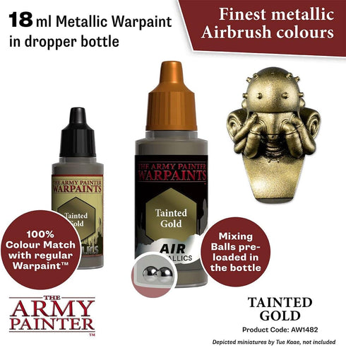 The Army Painter Warpaint Air Metallics Tainted Gold - Acrylic Non-Toxic Heavily Pigmented Water Based Paint for Tabletop Roleplaying, Boardgames,...