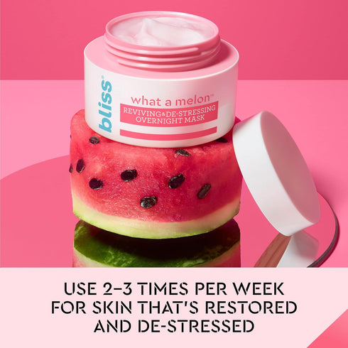 Bliss What a Melon Overnight Facial Mask - 1.7 Oz - Reviving & De-stressing Overnight Mask - Hydrates, Nourishes, and Softens - All Skin Types - V...