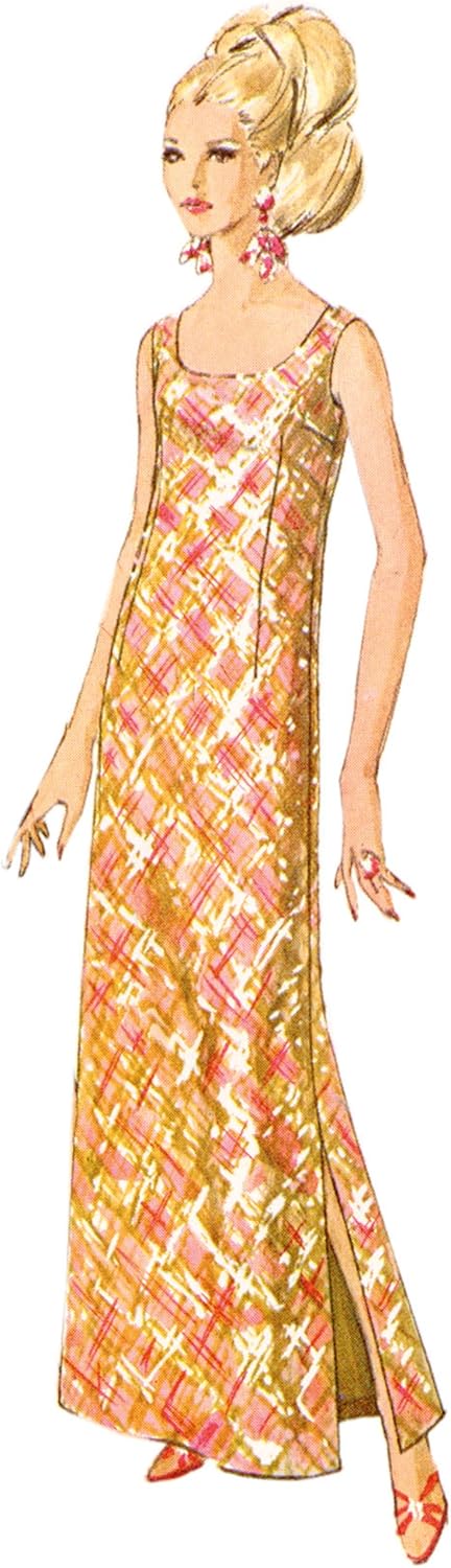 Simplicity Misses' Vintage 1960's Collarless Dress Sewing Pattern Packet, Design Code S9884, Sizes 6-8-10-12-14...
