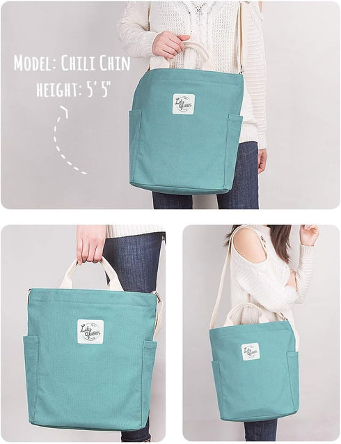 Lily queen Women Canvas Tote Handbags Casual Shoulder Work Bag Crossbody...