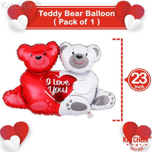 KatchOn Big Teddy Bear Balloons Set - 40 Inch, Pack of 13 | I Love You Balloons for Love, Anniversary, Romantic Special Night | Engagement Party D...