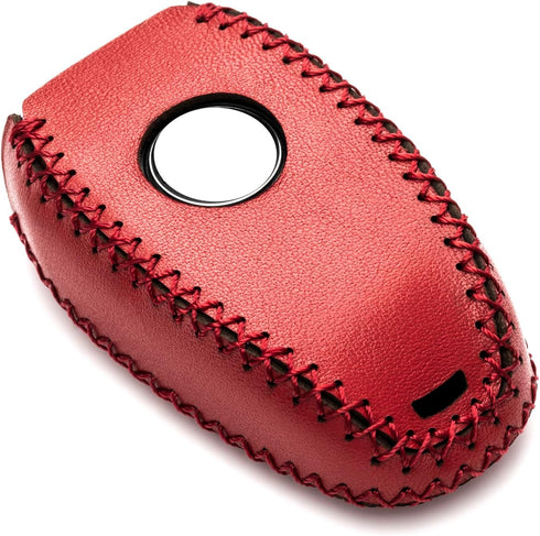 Vitodeco Genuine Leather Smart Key Fob Case Protector Compatible for Alfa Romeo Giulia, Stelvio, Tonale 2017 - 2025 (5-Button, Red)...