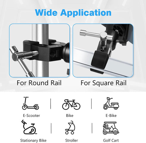 Phone Holder with Clamp for Golf Cart, All Metal Universal Phone Holder Handlebar Mount Clamp for Golf, Stroller, Bicycle, Bike, Wheelchair......