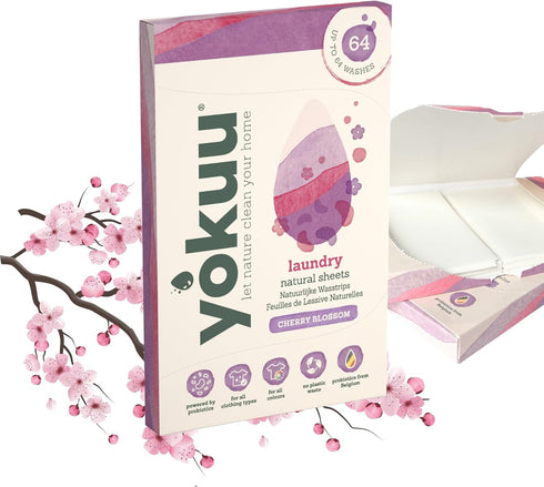 Probiotic Laundry Sheets | 64 loads | Cherry Blossom Scented Washing Sheets | Travel Washing Detergent | Eco Laundry Detergent Sheets...