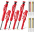 Hiboom 3 Pack Carpenter Pencils Set with 24 Refills, 2.8 mm Carpenters Mechanical Pencil Built in Sharpener Woodworking Marking Tool Solid Long No...