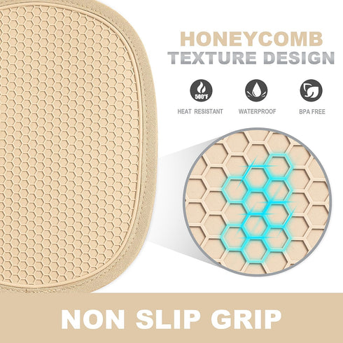 Rorecay Silicone Pot Holders Sets: Heat Resistant Oven Hot Pads with Pockets Non Slip Grip Large Potholders for Kitchen Baking Cooking | Quilted L...