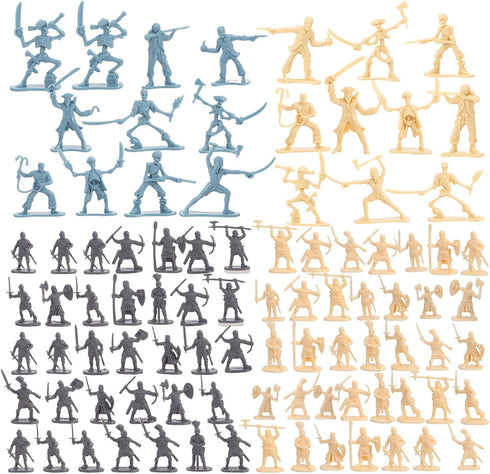 AMOR PRESENT 120PCS Ancient Military Soldier Set, Pirate Toy Figures Medieval Knights Toys for Boys Birthday Party Gift...