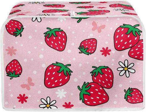 Daisy Strawberry Print Toaster Cover,Kitchen Small Appliance Cover Fingerprint Protection,Machine Washable Toaster Dustproof Cover Women Gift Kitc...