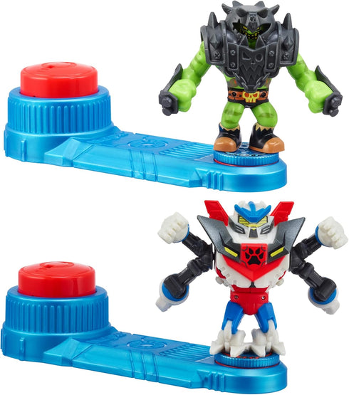 Akedo - Ultimate Arcade Warriors Battle Giants Versus Pack - Scratch-Atron VS Tonk - Mini Battling Action Figures Ready, Fight, Split Strike...