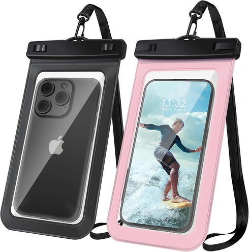 Waterproof Phone Pouch, Universal Case Compatible for iPhone 15 14 13 12 Pro Max XS Plus IPX8 Underwater Dry Bag for Cruise Travel Essentials, 2 P...