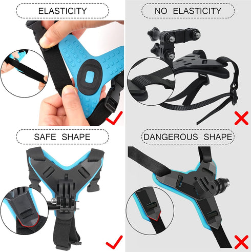 ChromLives Helmet Mount for Gopro, Updated Motorcycle Helmet Chin Strap Mount for Gopro Hero 11 10 9 8 7 6 5 4 3, Xiaomi Yi and More Action Camera...