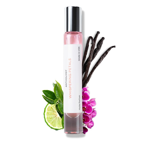ANTHOLOGY Whispering Petals Roll on Perfume Oil for Women 0.3oz 9 ML | Bergamot, Vanilla,Jasmine, Rose, Orchid | Alcohol-Free, Travel size Rollerb...