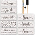Stencils for Painting on Wood, Canvas, Cursive Script Sayings, Word Paint Stencils Welcome Love Grateful Hearts Reusable, 16pcs Essential Inspirat...