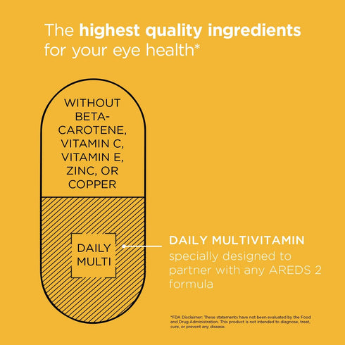 Viteyes Classic AREDS 2 Companion Beta-Carotene Free Multivitamin Supplement, Comprehensive Multivitamin Formula for AREDS 2 Users, 90 Caplets...