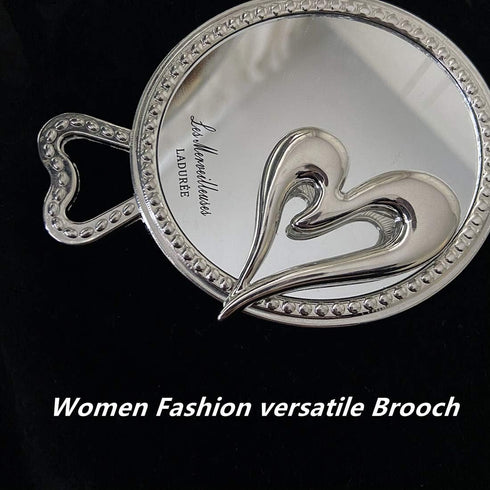 Brooch Pins Heart Silver Cute Lapel Hijab Brooches for Women Fashion Jewelry Gift...