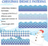 69Ft Christmas Bulletin Board Borders 5 Design 60Pcs Winter Snowflake Trim Borders Blue Plaid Stripe Dot Bulletin Board Stickers for School Classr...
