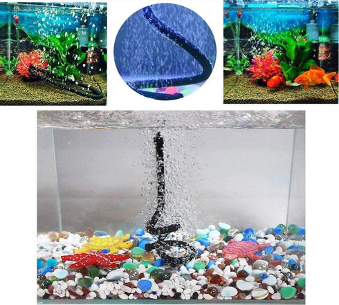 10mm Diameter Rubber Tube Aquarium Air Curtain Bubble Air Diffuser Flexible Air Bubble Rubber Tube for Aquarium Fish Tank, Black, Long (45cm/18)...