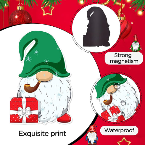 12Pcs Christmas Gnome Refrigerator Magnets Christmas Gnome Fridge Garage Door Magnets Stickers Gnome Christmas Holiday Decorations Ornaments for F...