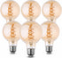6 Pack LED Edison Bulbs, Dimmable G25 LED Bulb, 2200K Warm White, E26 Base, 4W(40W Equivalent), 320LM, Amber Glass, Patented Flexible LED Spiral F...