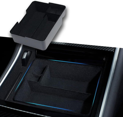 Nestour Center Console Organizer Tray Accessories Fit for Tesla Model 3 Model Y 2016-2020, Upgrade Customized Storage Box, Premium ABS and Flockin...