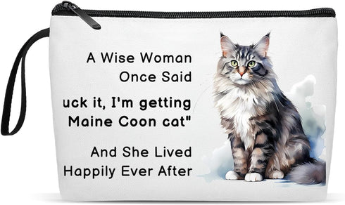ivyanan Maine Coon Cat Lover Cosmetics Bag Gifts Premium Cute Animal Print Travel Makeup Bag - Stylish, Durable, and Spacious Skincare and Toiletr...