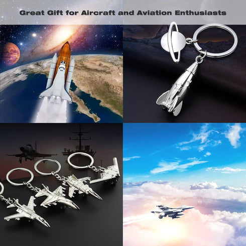 9pcs Airplane Keychain Set Spacecraft Aircraft Airliner Fighter Plane Model Creative Key Ring Gift for Aviation Enthusiast Pilot Aviator...