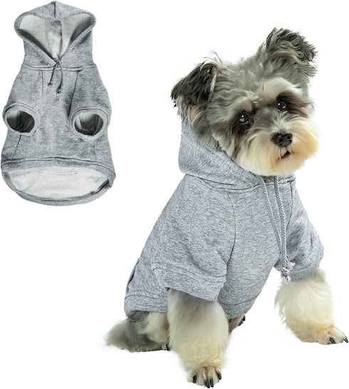 Pet Clothes for Dog, Dog Hoodies Sweatshirt with Hood and Pockets for Small Dogs (Grey Dog Hoodie, Large)...