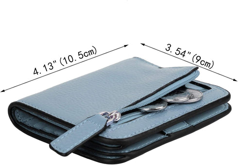 YALUXE Genuine Leather Small Wallets for Women Ladies Mini Coin Purse Cash Card Holder RFID Protected Compact Thin Pocket Size...