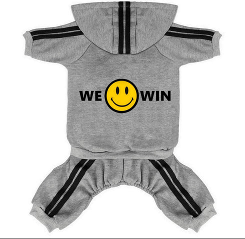 Cute Dog Hoodie Sweater Tracksuit Coat Jacket Winter Pajamas Jumpsuit Clothes Clothing 4-Legs Grey for Cat Puppy Small Medium Big All Type Dogs (3...