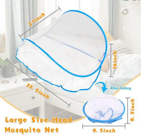 Portable Mosquito Net Tent, Folding Mosquito Head Net, Pop Up Mosquito Tent Netting for Bedding Camping Traveling Patio (1 Pack, Large)...