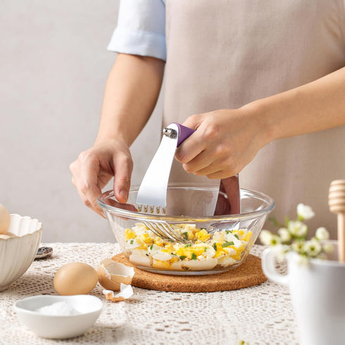 Spring Chef Large Purple Dough Blender For Baking, Heavy Duty Dough Cutter Tool, Stainless Steel Puff Pastry Cutter Tool with Sharp Blades, Dishwa...