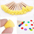40 Pieces Round Paint Foam Sponge Brush Set,Sponge Paint Brush Paint Tools for Kids,Wooden Handle Foam Brushes,Stencil Sponge Foam Paint Brush for...