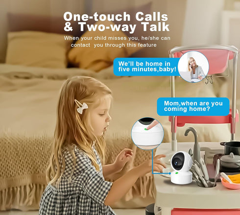 OJR 2K HD Video Baby Monitor with Camera and Audio, 2.4G & 5G WiFi Baby Monitor for Smartphone, One-Touch Calls, Night Vision, Motion Detection/Tr...