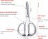 7.5in Stainless Steel Kitchen Scissors, Heavy Duty Shears for Chicken, Meat, Food, Vegetables, BBQ (Silver)...