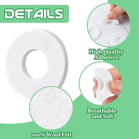 Nuanchu 36 Pcs Callus Cushions Callus Pads for Bottom of Foot Round Corn Cushions Pads for Feet Soft Adhesive Felt Corn Pads for Ball and Side of ...