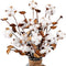 Ageomet 4pcs Cotton Stems 21" Artificial Cotton Flowers, Total 24 Balls Dried Floral Stems Cotton Decor for Farmhouse Decoration, Home Wedding Dec...