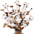 Ageomet 4pcs Cotton Stems 21" Artificial Cotton Flowers, Total 24 Balls Dried Floral Stems Cotton Decor for Farmhouse Decoration, Home Wedding Dec...
