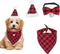 ADOGGYGO Christmas Dog Bandana Hat Bow tie Set - Classic Plaid Pet Scarf Dog Christmas Costume Decoration Accessories for Small Dogs Cats Pets (Sm...